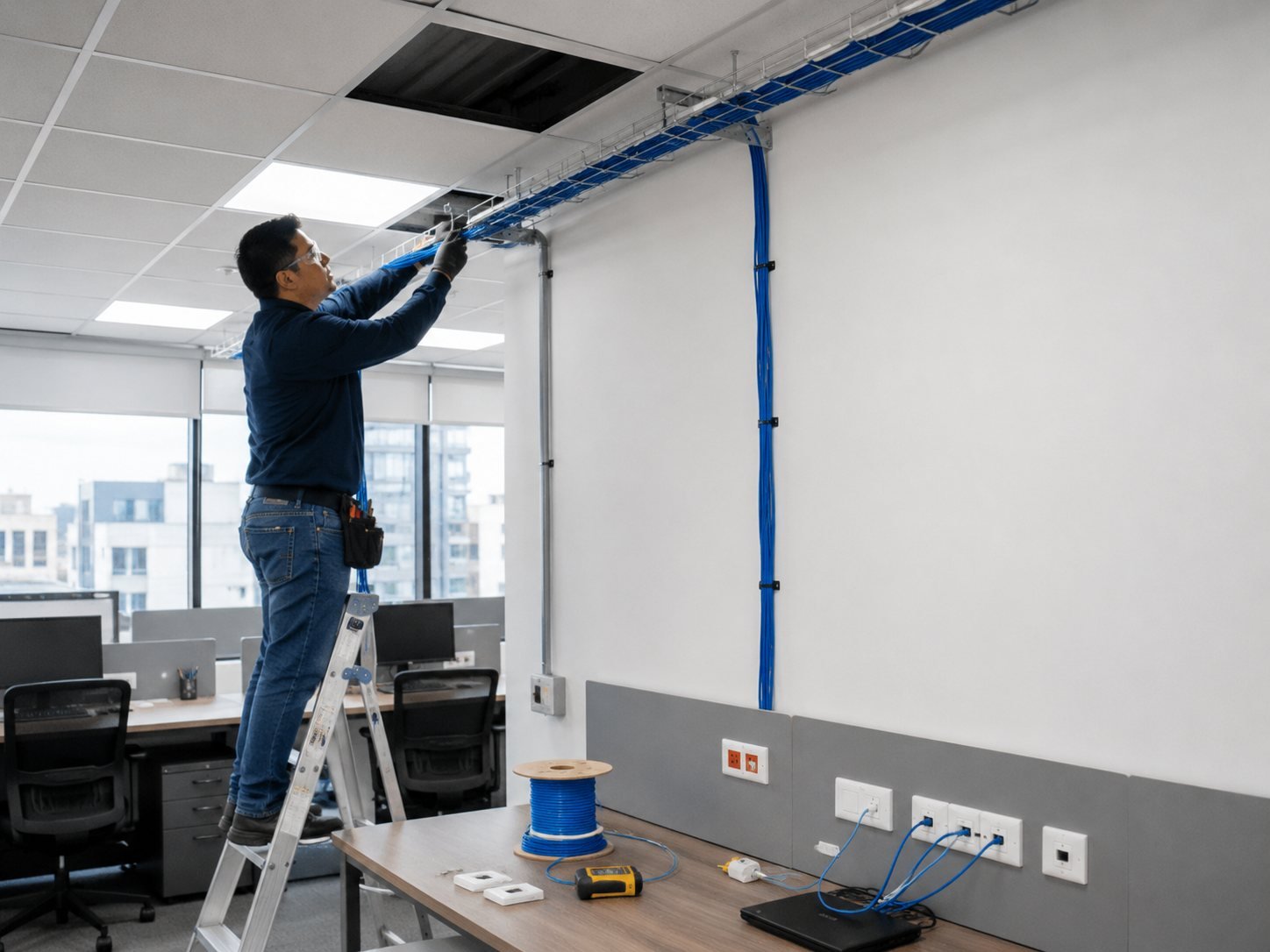 Instalación de cables de red