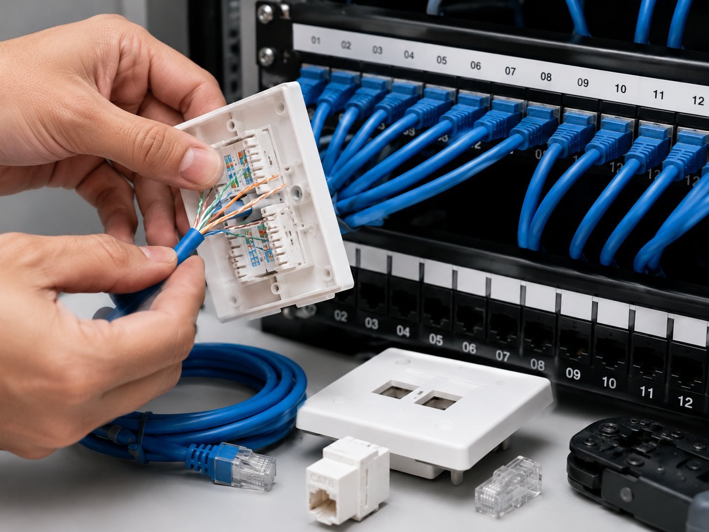 Cableado estructurado organizado en rack